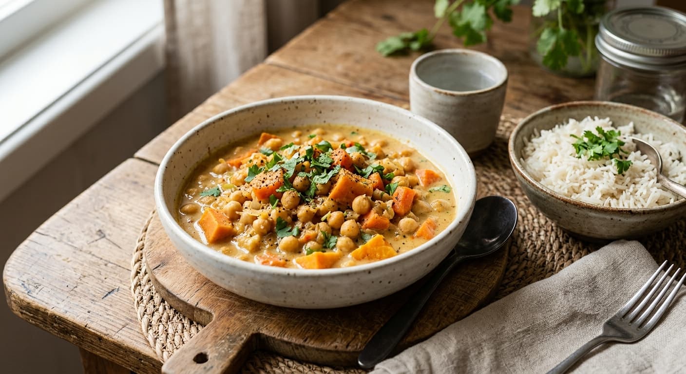 Vegansk Kikärts- och Kokosgryta