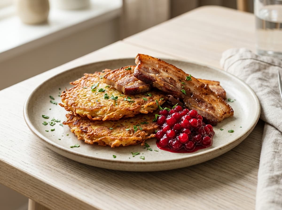 Råraka med fläsk och lingon