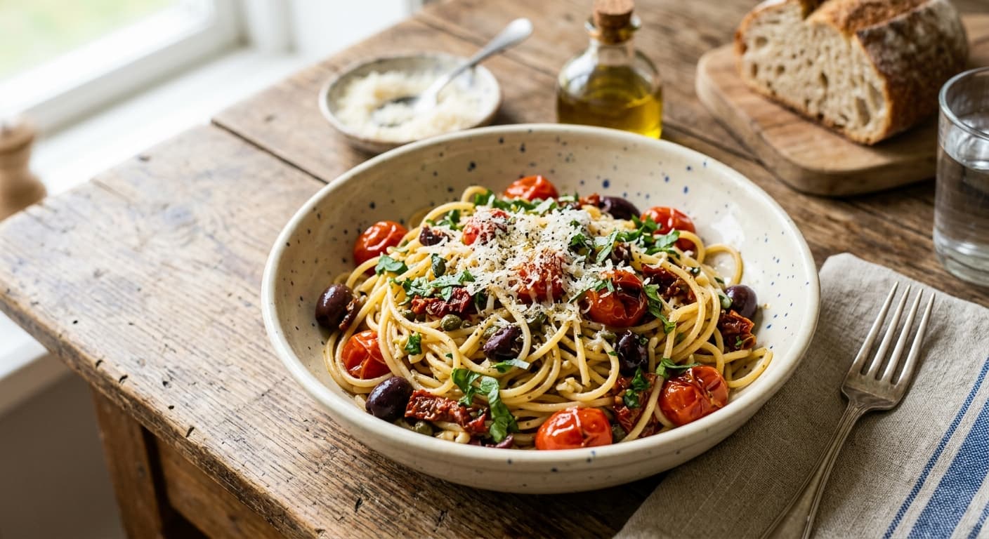 Spaghetti med medelhavssmak
