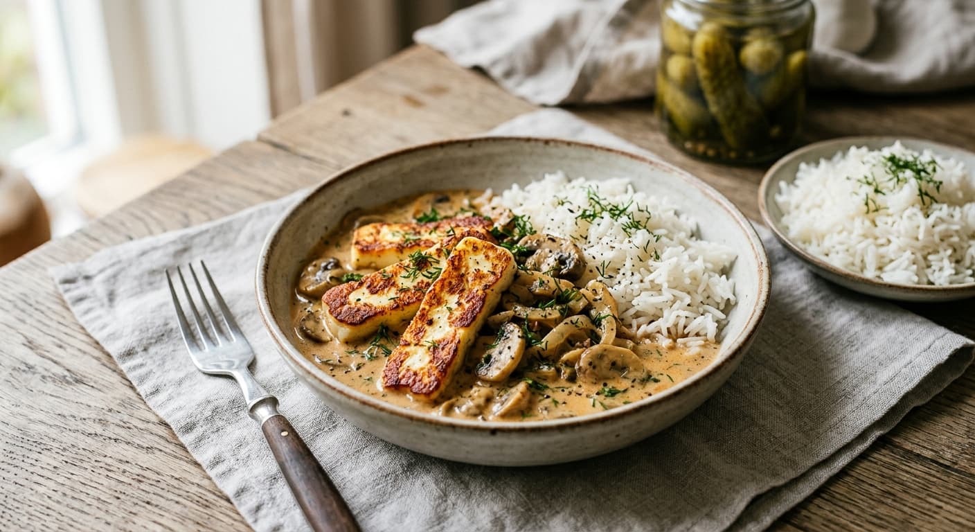 Halloumi Stroganoff