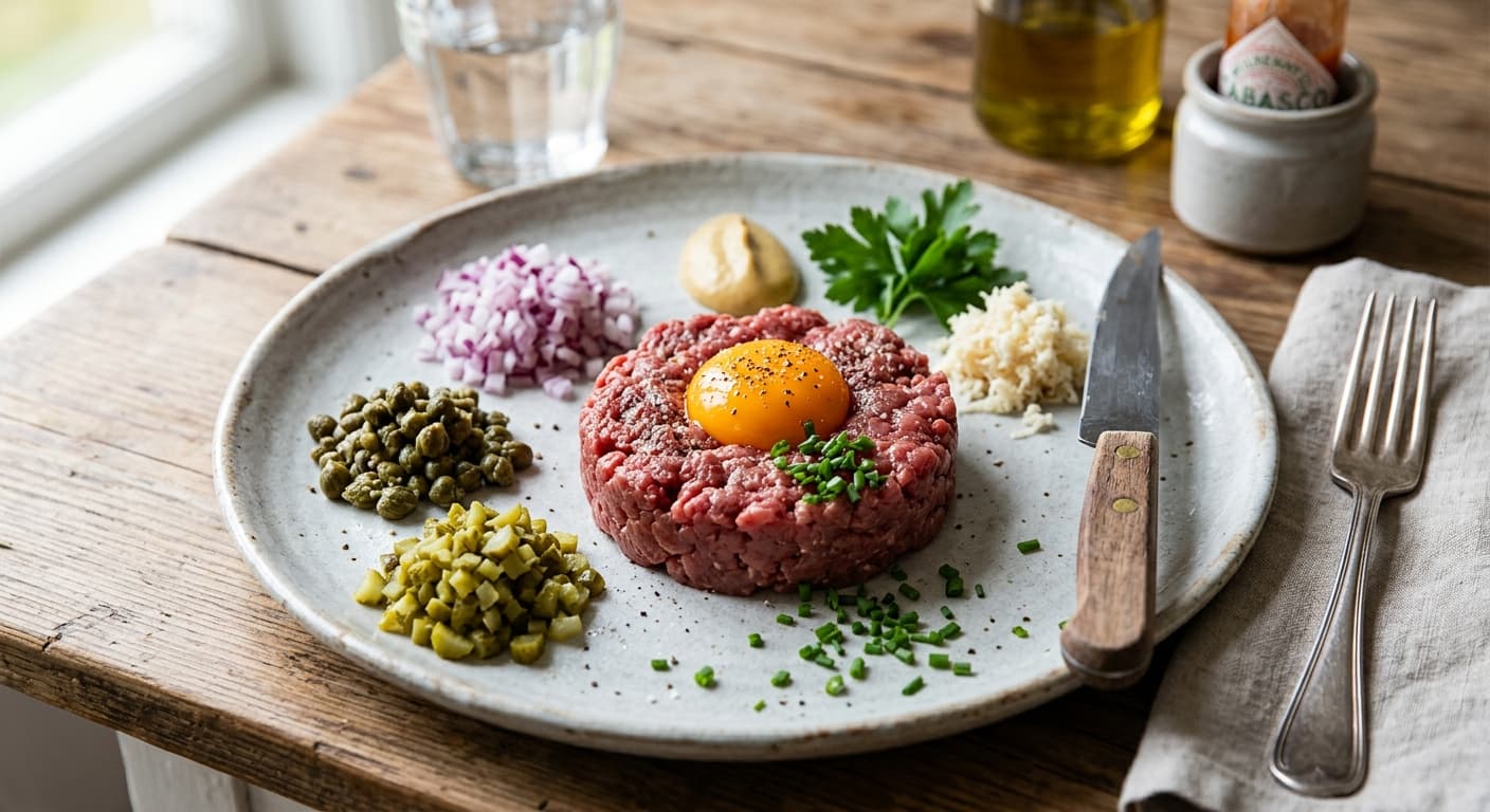 Klassisk råbiff (biff tartar)