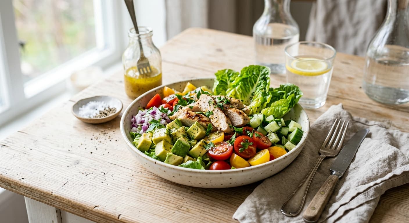 Kycklingsallad med avokado
