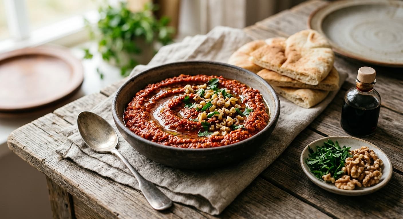Mhamara Harise, Muhammara (paprika- och valnötsröra)