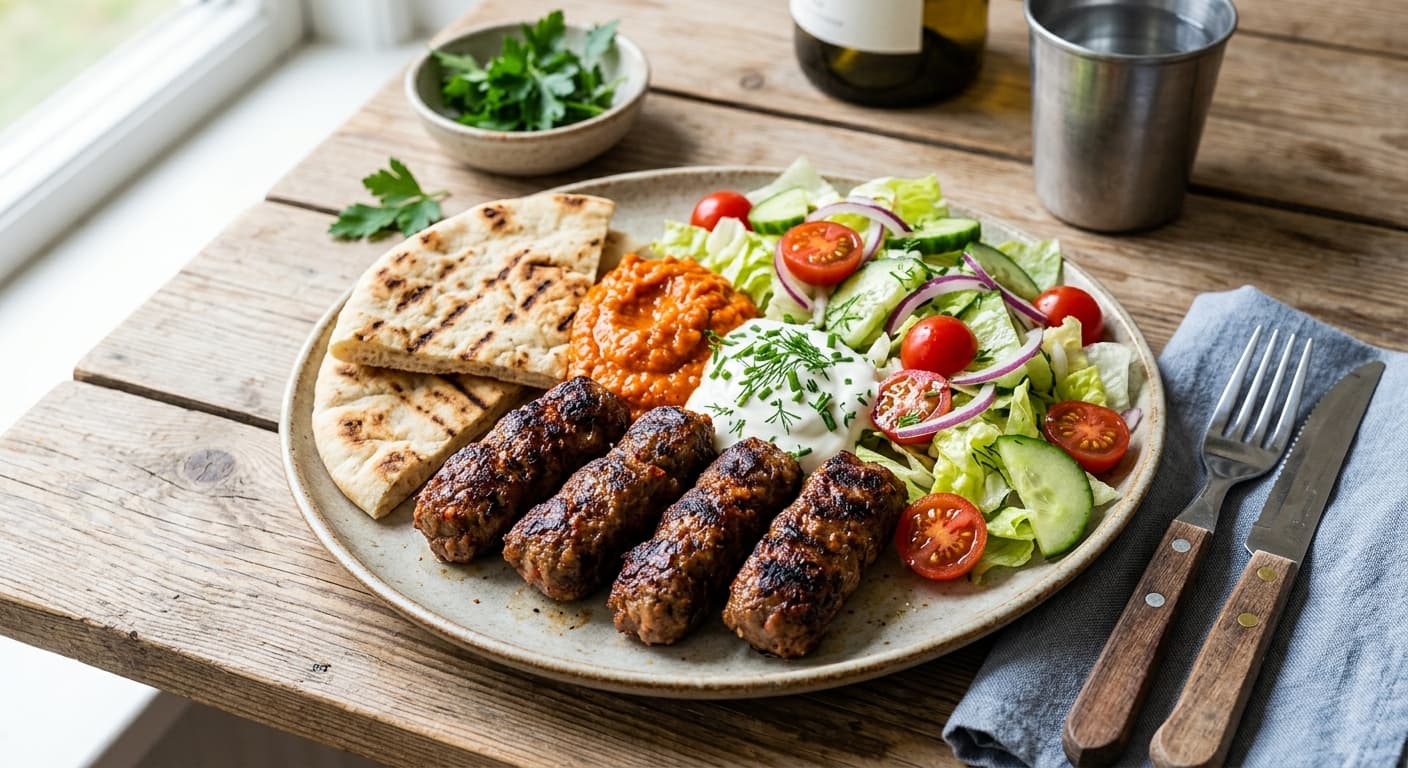 Cevapcici med goda tillbehör