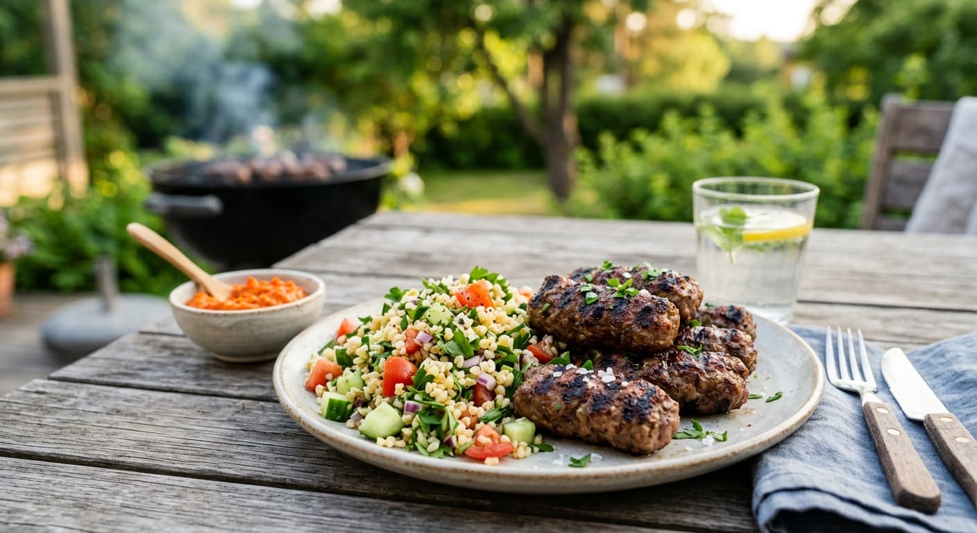 Cevapcici med bulgursallad