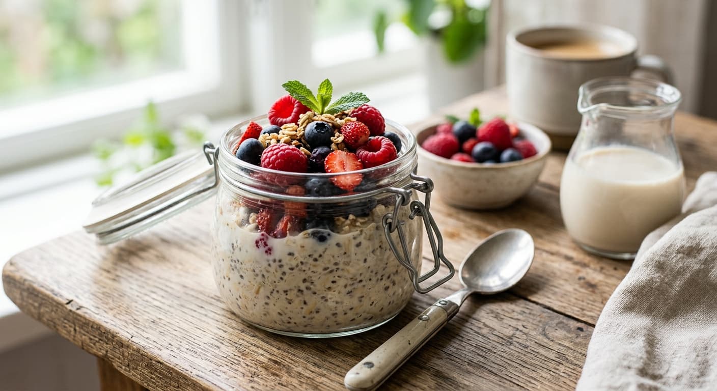 Overnight Oats med Havremjölk och Bär