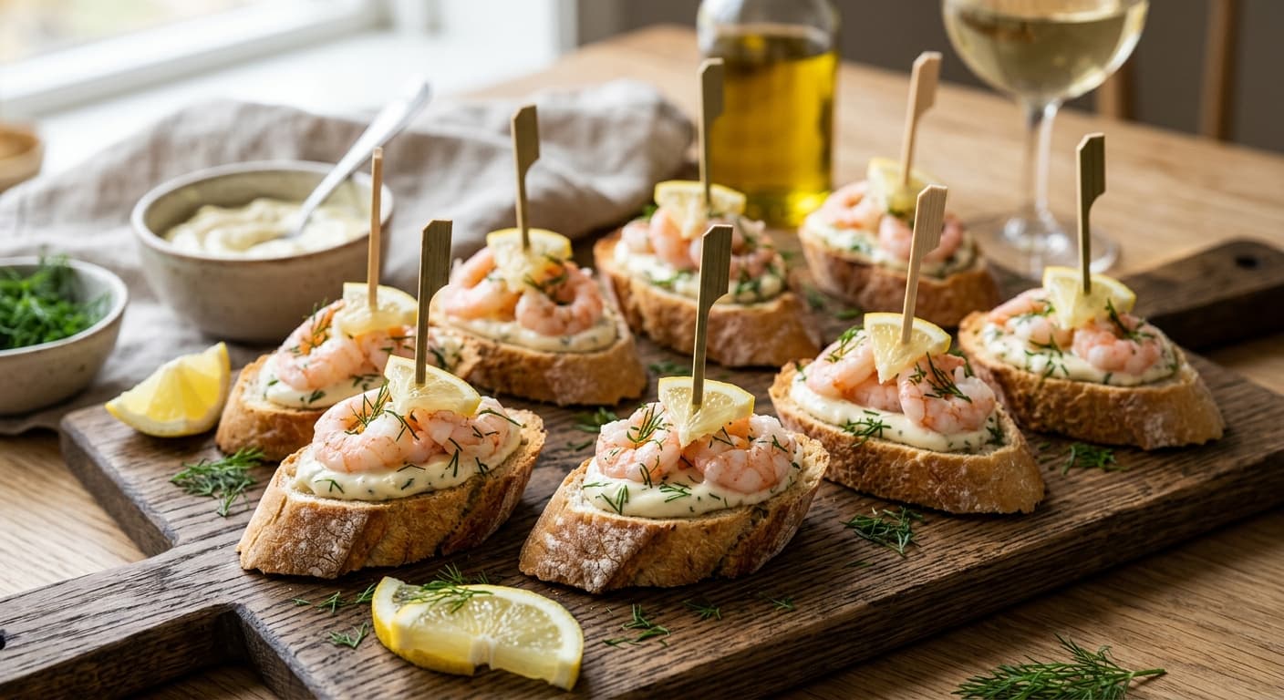 Pintxos med räkor och aioli