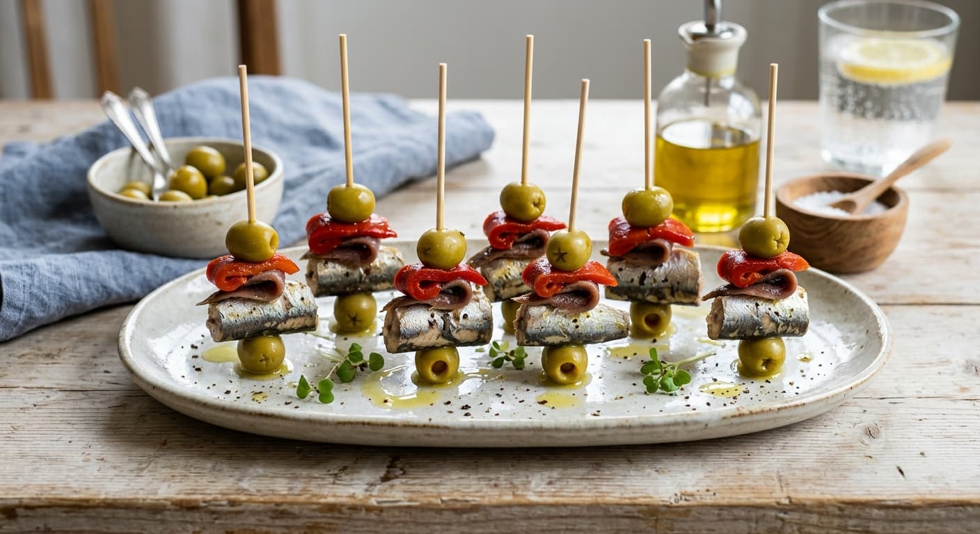 Pintxos Gilda med sardiner