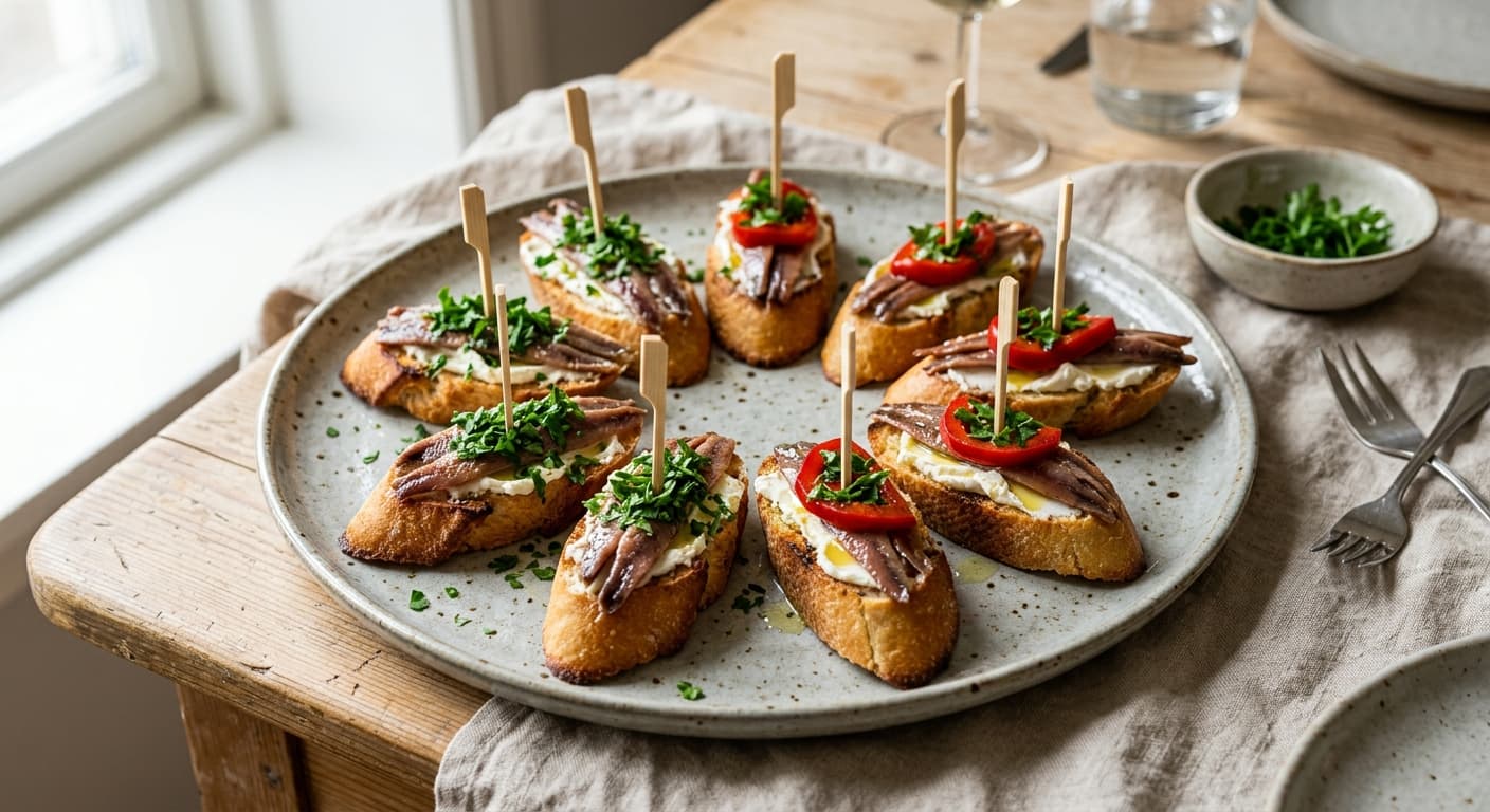 Pintxos med ansjovis
