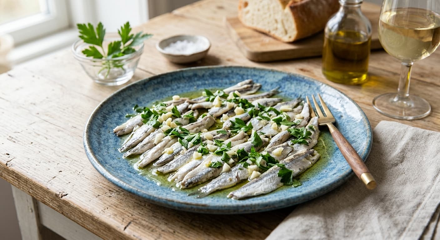 Boquerones en vinagre (marinerade ansjovisfiléer)