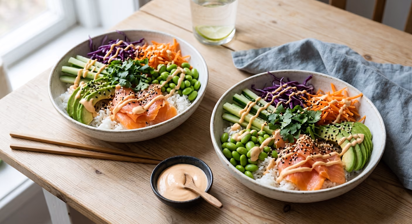 Lyxig Lax- och Avokadobowl med Srirachamajonnäs