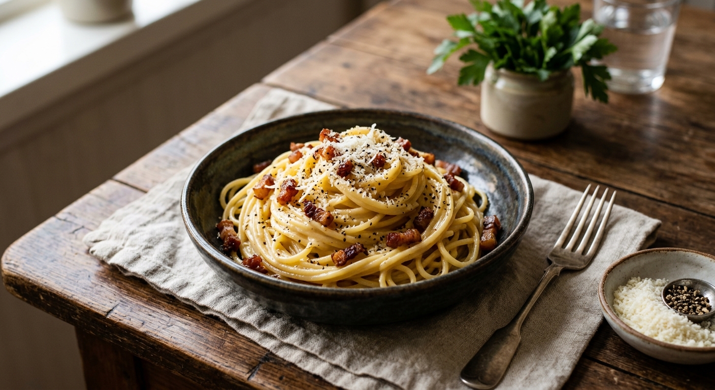 Klassisk italiensk Carbonara med Guanciale