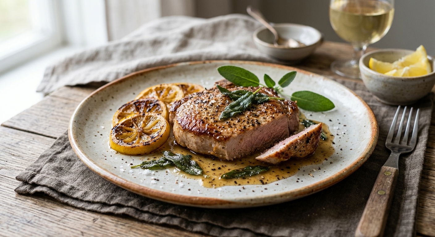 Kalvkotlett med Salvia och Citron