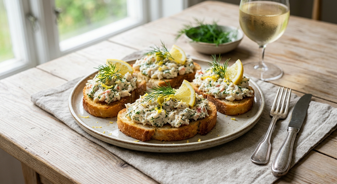 Krabba smörgåsmed dill och citron