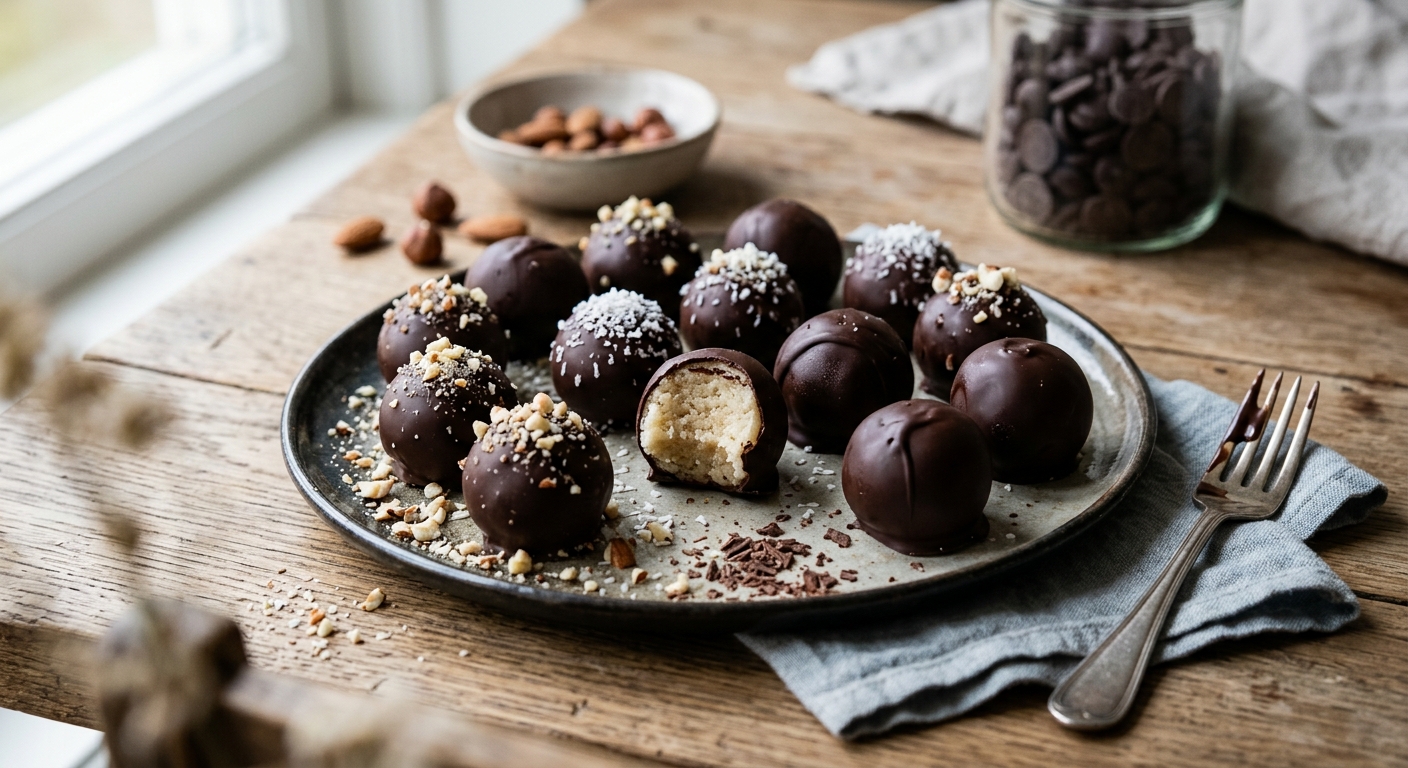 Chokladdoppade Marsipanbollar