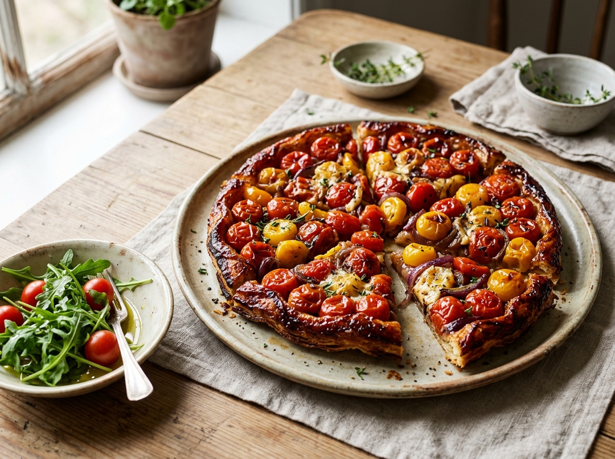 Tarte tatin med tomater