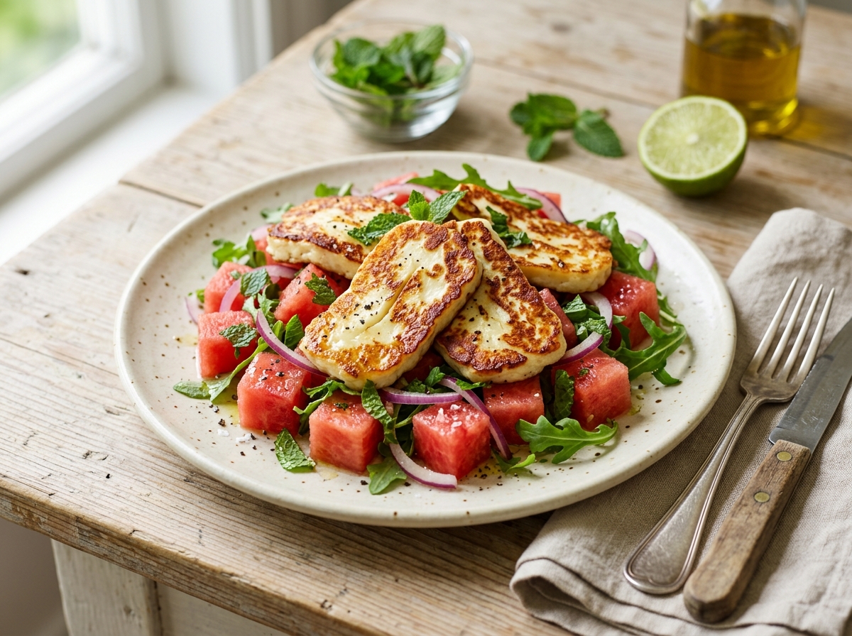 Halloumi och vattenmelon