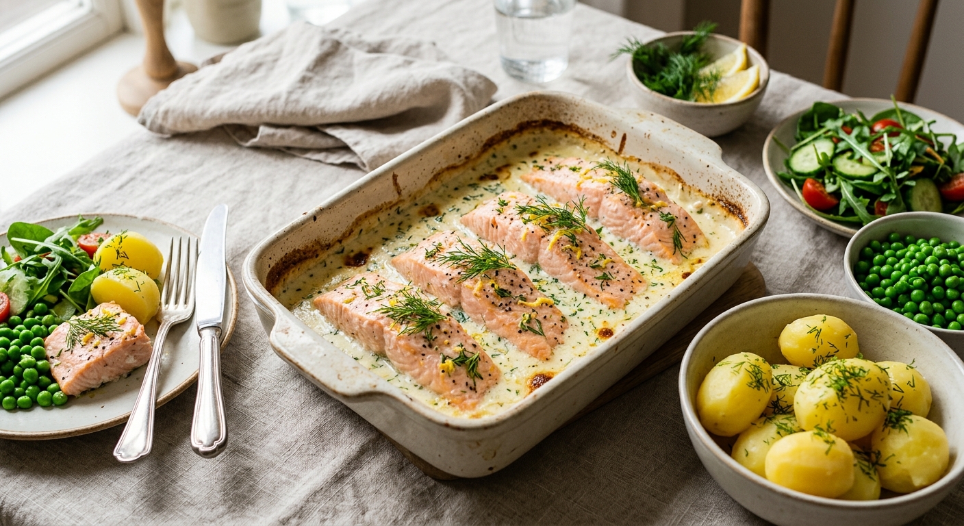 Krämig lax med citronsås