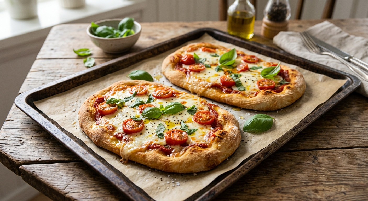 Pinsa med Tomat och Mozzarella