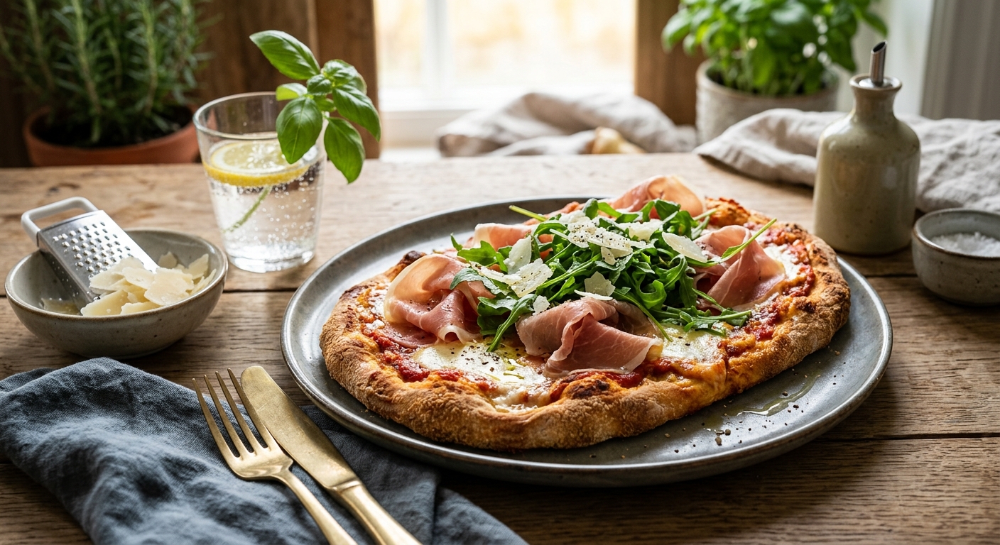 Pinsa med parmaskinka