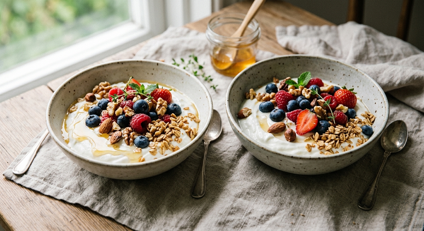 Grekisk yoghurt med bär och nötter