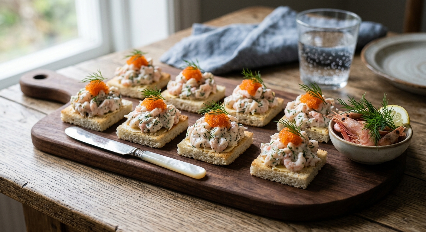 Snittar med räkor