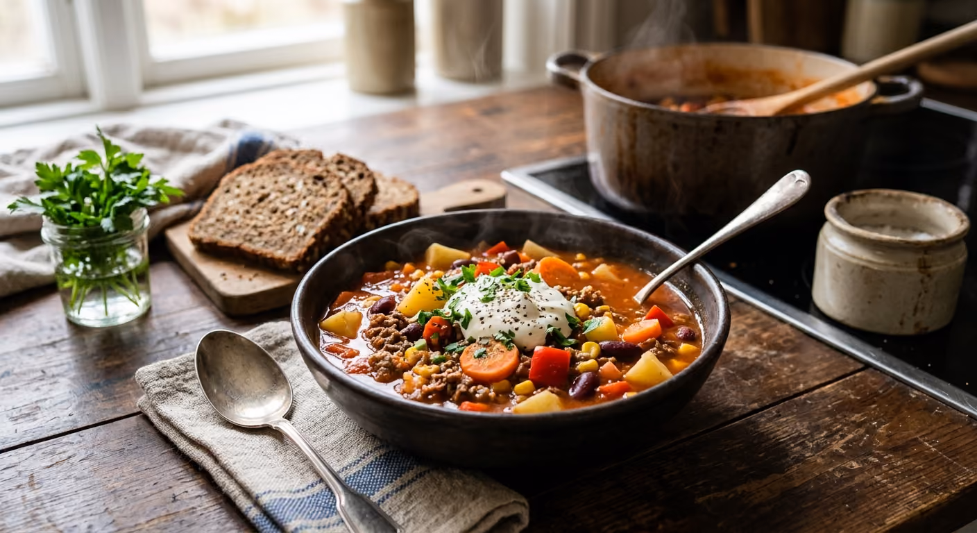 Cowboysoppa med köttfärs