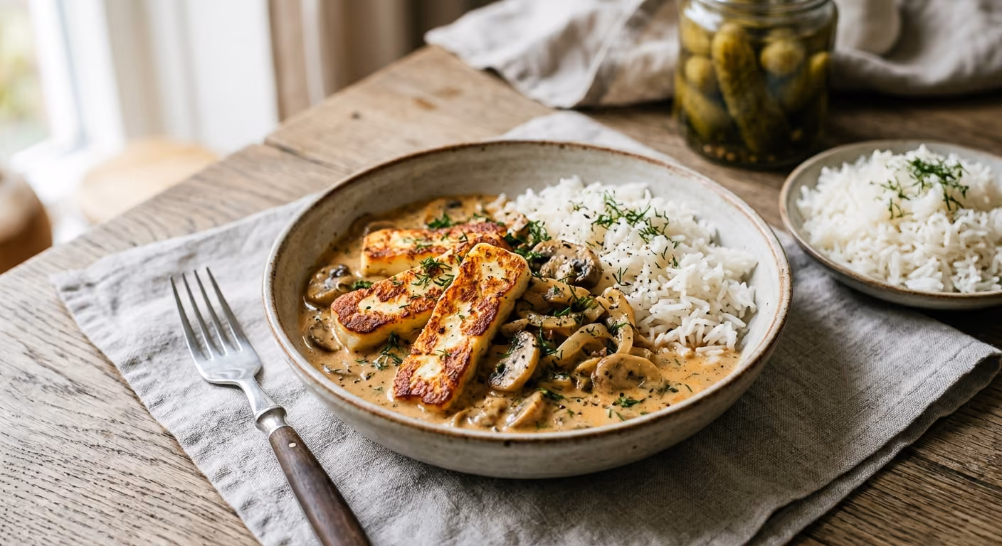 Halloumi Stroganoff