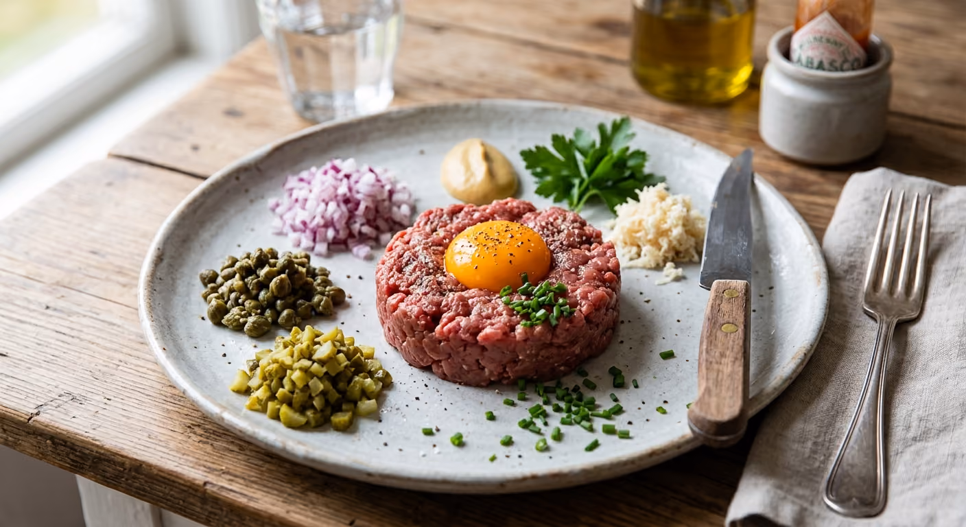Klassisk råbiff (biff tartar)