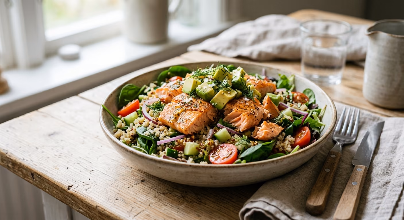 Laxsallad med quinoa