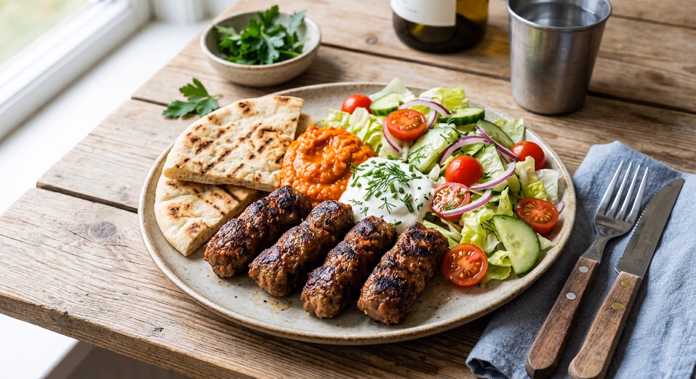 Cevapcici med goda tillbehör