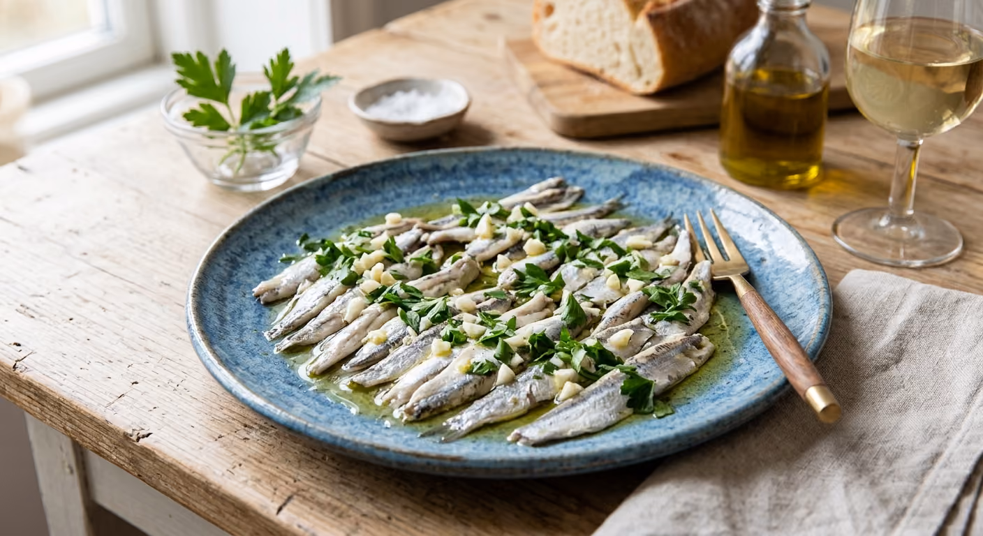 Boquerones en vinagre (marinerade ansjovisfiléer)